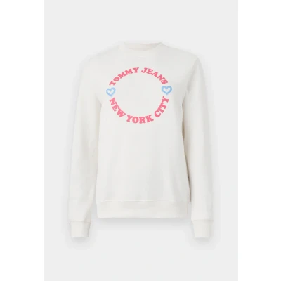 Image of Tommy Jeans NYC CREW NECK Sweatshirt, Women&#039;s, Size: 8, Ancient white