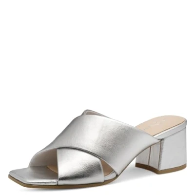 Image of Marco Tozzi Heeled mules, Women&#039;s, Size: 380, Silver shoes