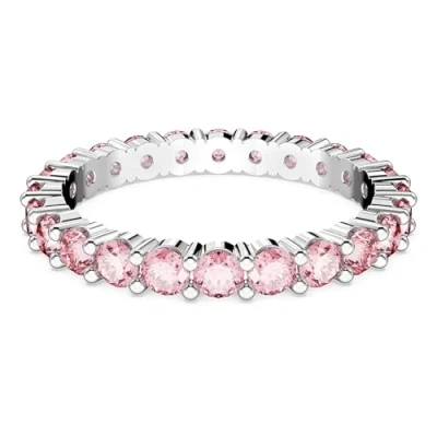 Image of Swarovski Matrix Ring, Women&#039;s, Size: Q R, Pink