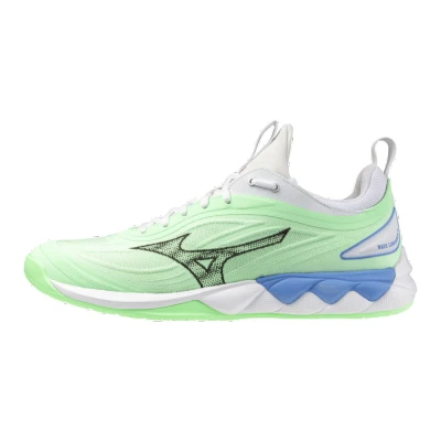 Image of Mizuno WAVE Luminous 3 Volleyball shoes, Size: 9.5, Mint/black/blue Textile/synthetics