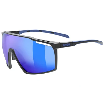 Image of Uvex mtn perform Sports Glasses for Men and Women Anti Fog Pressure free Fit Perfect Hold Black/Blue Matt/Blue One Size