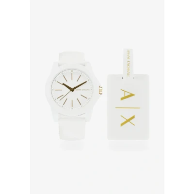 Image of Armani Exchange SET Watch, Women&#039;s, Size: One Size, White