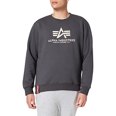 Image of Alpha Industries Basic Sweatshirt, Men&#039;s, Size: 3XL, Grey black