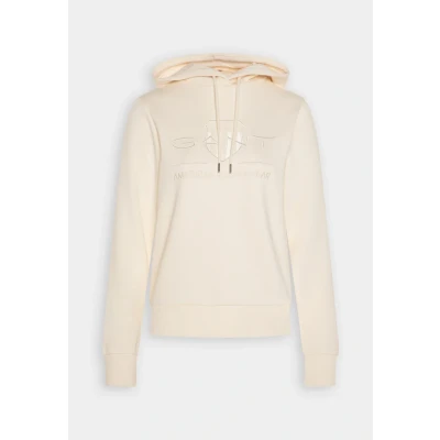 Image of GANT REG Tonal Shield Hoodie offwhite, Women&#039;s, Size: XS, Off white
