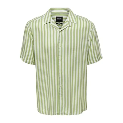 Image of Only &amp; Sons Men&#039;s Onswayne Life Ss Viscose Shirt Noos, Swamp, XS