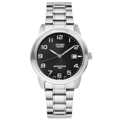Image of Casio Collection Womens Analogue Watch MTP 1221A with Stainless Steel Strap, Black, Bracelet