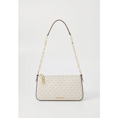 Image of Michael Kors Women MD Chain POUCHETTE Hand Bag, Vanilla/Acrn, One Size