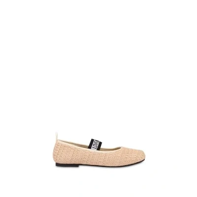Image of LOVE Moschino Ballet pumps, Women&#039;s, Size: 3, Natural Textile