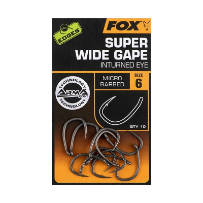 Image of Carp Hook Fox Edges Armapoint Super Wide Gape Inturned Eye #2 (10 pieces) hooks