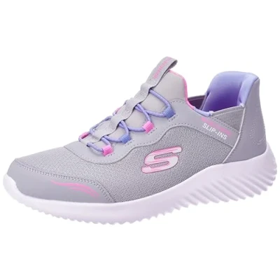 Image of Skechers Bounder Trainers for kids, Size: 10.5K, Grey Synthetics/textile