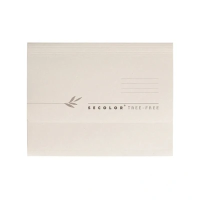 Image of Jalema 3823811 Pack of 10 Eco Friendly Folders with Bag and Flap Folio Subfolder Large Capacity, 225 g/m² Tree Free Secolour Natural Beige