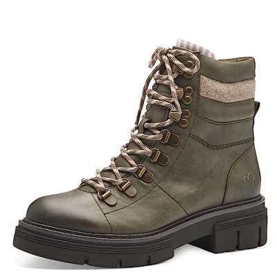 Image of Marco Tozzi Platform ankle boots, Women&#039;s, Size: 3, Khaki comb Textile/synthetics