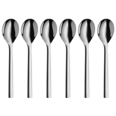 Image of WMF Teaspoon Set 6 pcs. Nuova, Stainless Steel, Silver, 11.1 x 14.9 7.1 cm