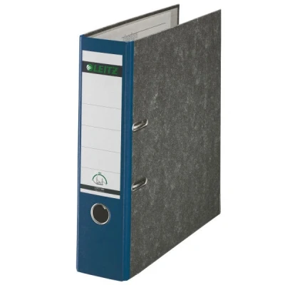 Image of Leitz 180 Lever Arch File, Classic Marbled, CO2 neutral, 100% Recycled Card, 10805035, Blue