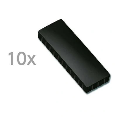 Image of MAUL MAULsolid Magnets, 54 x 19 mm (Pack of 10), Mini Magnets Made Plastic with High Adhesion, Strong for Whiteboard and Magnetic Board, Ideal Office, Home Office Workshop, Black