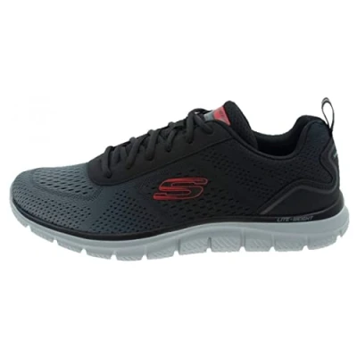 Image of Skechers Sport Track Trainers, Men&#039;s, Size: 10.5, Black/charcoal Polyester