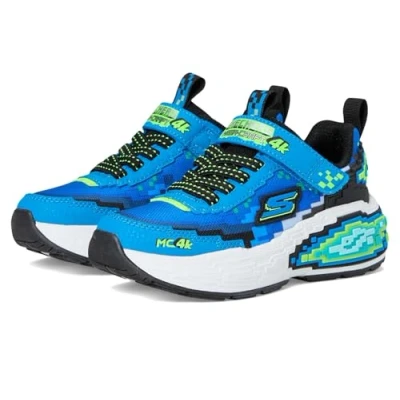 Image of Skechers MEGA Craft 4K Trainers for kids, Size: 12.5K, Blue/lime/black shoes
