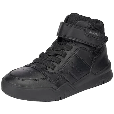 Image of Geox Perth BOY Hightop trainers for kids, Size: 5, Black Imitation leather/ textile