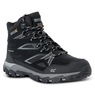 Image of Regatta Mens Holcombe III Walking Boots, Black Granite, 6.5 UK