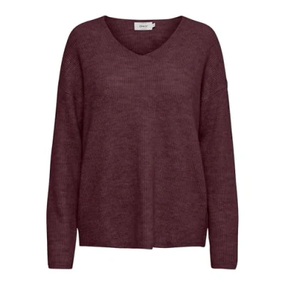 Image of ONLY Onlcamilla Vneck Jumper, Women&#039;s, Size: XS, Port royale melange