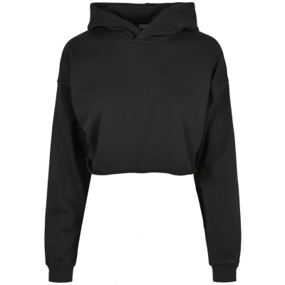 Image of Urban Classics Ladies Oversized Cropped Hoody Hoodie, Women&#039;s, Size: Small, Schwarz