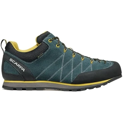 Image of Scarpa CRUX GTX Hiking shoes, Men&#039;s, Size: 10, Petrol/mustard Leather and textile