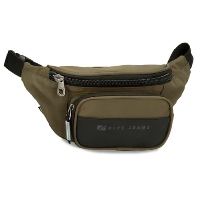 Image of Pepe Jeans Jarvis Waist Bag Green 30x13x5cm Faux Leather and Polyester L by Joumma Bags, Green, Fanny Pack, Pack