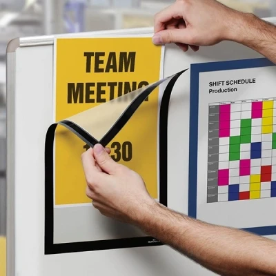 Image of Durable DURAFRAME Magnetic Frame A6 Format In Black Pack of 1 Frames Document for Professional Internal Signage