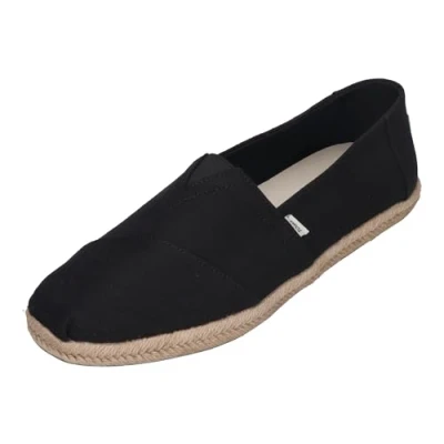 Image of TOMS Alpargata Espadrilles, Men&#039;s, Size: 8.5, Black Cotton