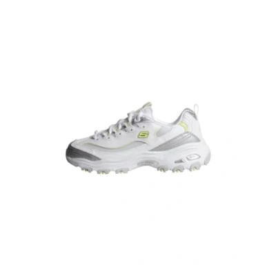 Image of Skechers D&#039;Lites Chromatic Women&#039;s Trainers, White Silver Lime, 5 UK
