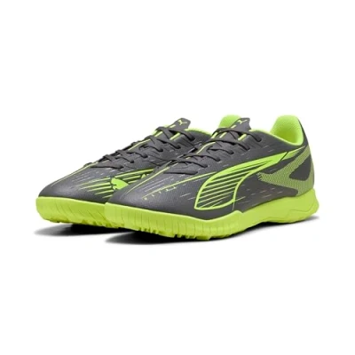 Image of Puma Ultra 5 PLAY Astro turf trainers, Men&#039;s, Size: 75, Matte aged silver/yellow alert shoes