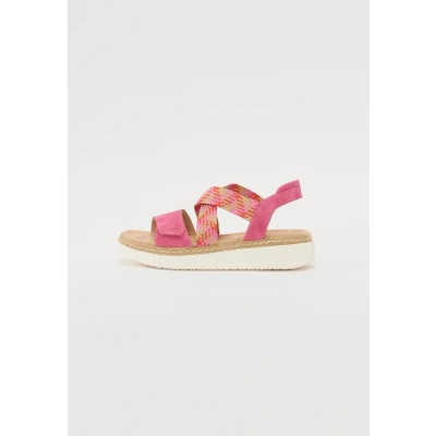 Image of TOM Tailor Platform sandals, Women&#039;s, Size: 3, Pink Imitation leather/ textile