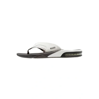 Image of Reef Fanning Tbar sandals, Men&#039;s, Size: 7, Grey/white High quality imitation leather