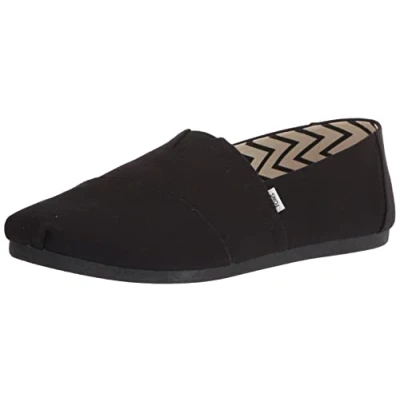 Image of TOMS Men&#039;s Recycled Cotton Alpargata Loafer Flat, Black, 7.5 UK