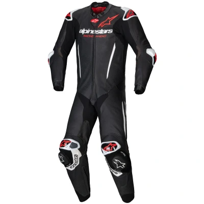 Image of Alpinestars GP R7 1 Piece Leather Suit Black / White Red Fluo 56