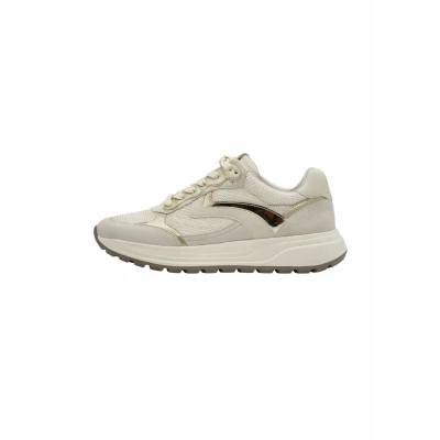 Image of Tamaris Women&#039;s Low Top Trainers, Shoes, Interchangeable Footbed, Cream Ivory Gold, 6.5 UK