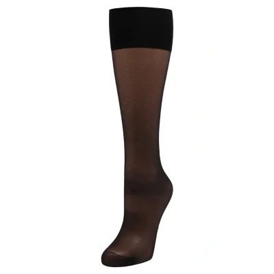Image of Falke Seidenglatt 15 Denier Transparent Silky Knee high socks, Women&#039;s, Size: 2.5 5, Black