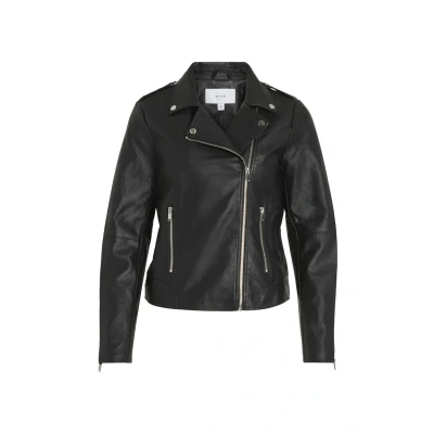 Image of Vila Women&#039;s Vicara Faux Leather Jacket noos, Black (Black Black), M