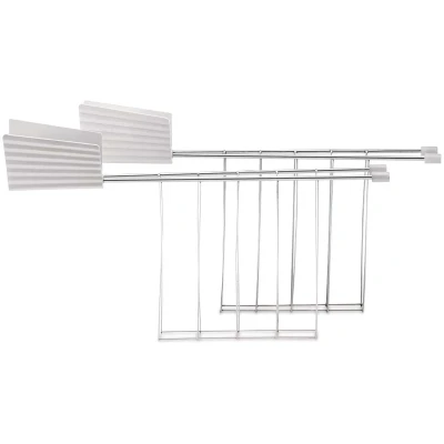 Image of Alessi Sandwich Clamps for Toaster Plissé White Michele de Lucchi MDL08RACKW