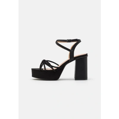 Image of mtng Sindy Platform sandals, Women&#039;s, Size: 6, Black leather and imitation
