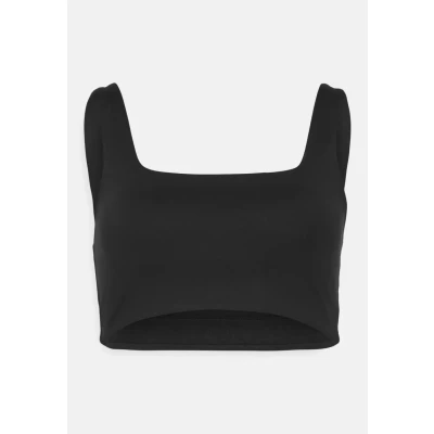 Image of Girlfriend Collective Tommy Square NECK Medium support sports bra, Women&#039;s, Size: XS, Black