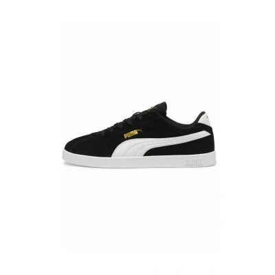 Image of Puma CLUB II Trainers, Size: 7.5, Black white gold Textile/synthetics
