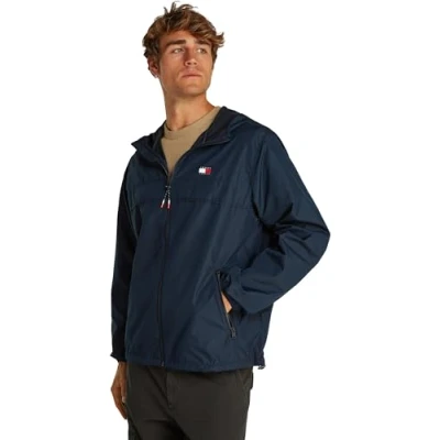 Image of Tommy Jeans Chicago Jacket Windbreaker, Men&#039;s, Size: 46, Dark night navy