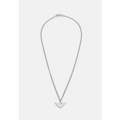Image of Emporio Armani LOGO Necklace silvercoloured, Men&#039;s, Size: One Size, Silver coloured