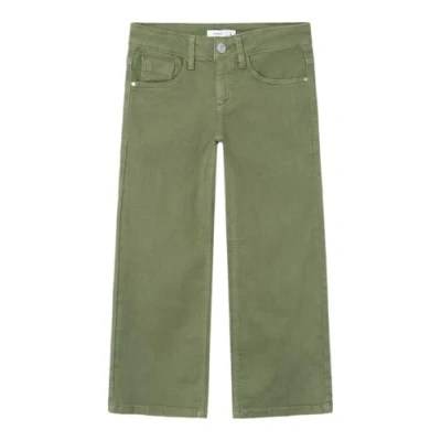 Image of NAME IT Girls Fabric Trousers, Deep Lichen Green, 164