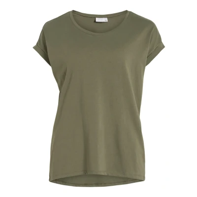 Image of VILA Dreamers NEW PURE Basic Tshirt, Women&#039;s, Size: Small, Dusty olive