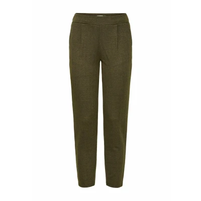 Image of ICHI Trousers, Women&#039;s, Size: Medium, Black lizard herringbone