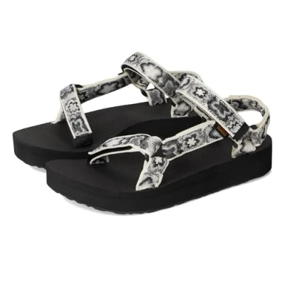 Image of Teva Midform Universal Walking sandals, Women&#039;s, Size: 9.5, Neon black/ white shoes