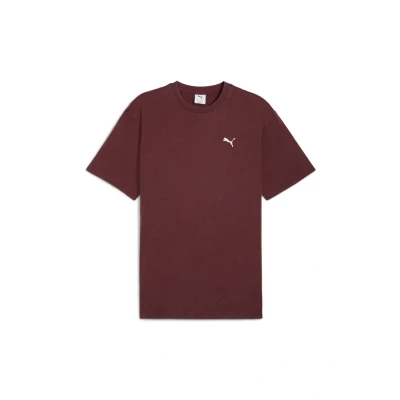 Image of Puma Essentials Elevated Relaxed WASH Basic Tshirt, Men&#039;s, Size: XL, Ruby shimmer