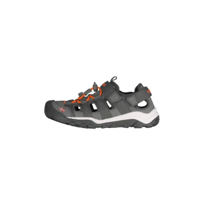 Image of Trollkids Kristiansand Walking sandals for kids, Size: 12K, Anthracite orange Pu